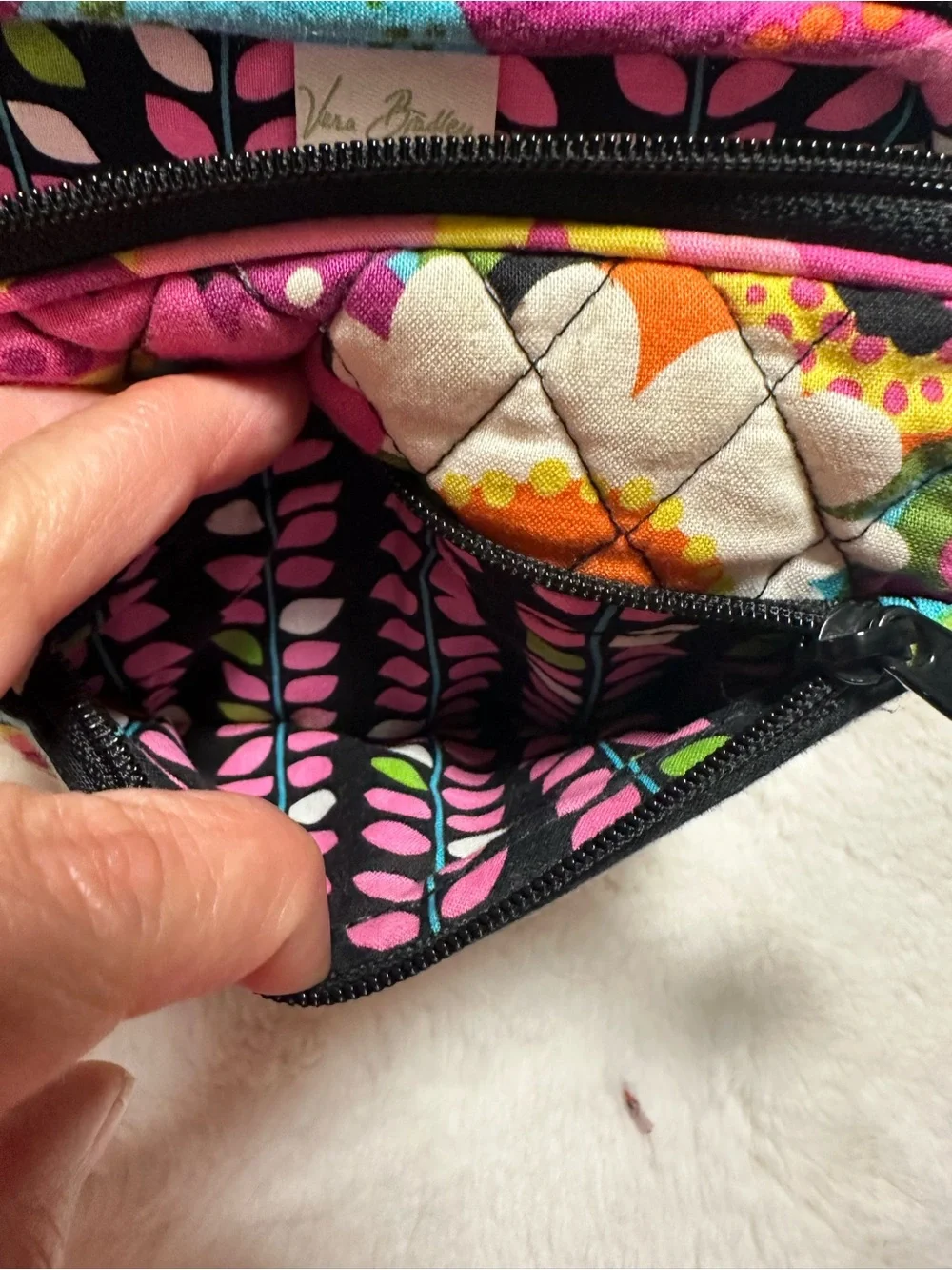 Vera Bradley Pink Multi Quilted Floral Crossbody Bag